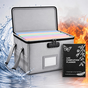 High Quality Folding Waterproof <b>Portable</b> Fireproof Document Box with Key <b>Lock</b> and Storage Safe - Product Image 1