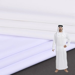Authentic saudi phong cách trắng thobe cho nam giới, 100% Spun Polyester hồi giáo áo choàng, cao cấp hồi giáo cầu nguyện may - Product Image 3