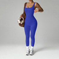 Combinaison de yoga côtelée une pièce pour femme, style euro-américain, dos nu, pantalon long, tenue de sport et fitness pour l'extérieur