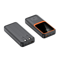 Batterie externe haute capacité 30000mAh avec câbles, charge rapide PD 22.5W, écran LED, station d'alimentation portable USB