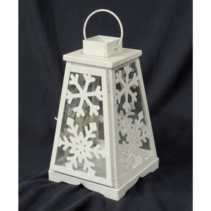 ตะเกียงโลหะสีเบจขายส่ง ลายเกล็ดหิมะ สำหรับตกแต่งบ้านในวันคริสต์มาส - Product Image 6