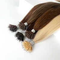 Extensions de cheveux humains vierges de couleur naturelle, pointes nano, extensions de cheveux européens, 100 mèches