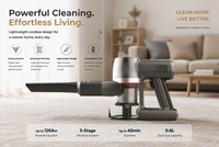 Aspirateur Balai Portable Sans Fil 130W 18.5V Humide/Sec avec Brosse, Sans Sac, pour Hôtels, sur Batterie