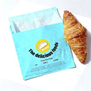 Low MOQ Multiple Sizes <b>Biodegradable</b> Food Grade Custom Logo Grease-Proof Waterproof Cookie Sweets Takeaway Packaging <b>Paper</b> Bag - Product Image 5