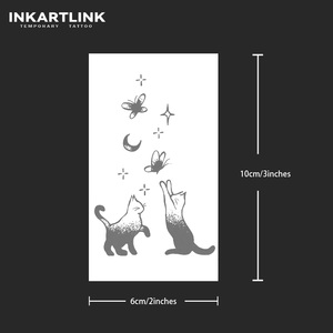 Tatuaggi Temporanei a Forma di Gatto, Resistenti all'Acqua per 15 Giorni, Arte Corporea Naturale con Succo di Frutta per Braccia, Fornitura all'Ingrosso - Product Image 4