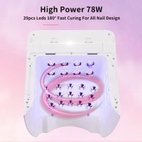 Lampe UV LED Sans Fil et Rechargeable Haute Puissance 78W, Séchoir à Ongles Portable pour Salon, Manucure et Pédicure Professionnelle