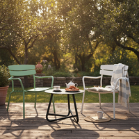 Ensemble élégant de table et chaises de jardin en aluminium, table moderne pour balcon, petite table, chaise de café, chaise de restaurant, utilisation hôtelière