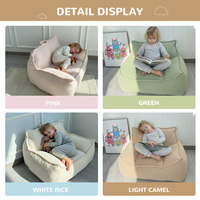Canapé pour enfants en mousse haute densité OEKO, housse 100% polyester, fauteuil en polaire Teddy doux pour tout-petits avec housse amovible