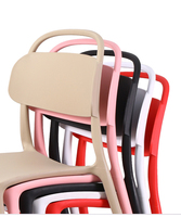 Chaise de salle à manger empilable en polypropylène italienne Supernatural Yi, design à dossier perforé, pour la maison, le bureau, la salle de sport, la salle de bain, la cave à vin
