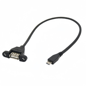 Micro Usb To Usb Female Extension Cable With <b>Screw</b> Holes V8 Interface Data Cable All <b>Copper</b> - Product Image 1