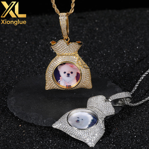 Custom Money Bag Necklaces Hook Pendant <b>Name</b> Pictures Jewelry Personalized INS Iced Out Custom <b>Chain</b> - Product Image 6