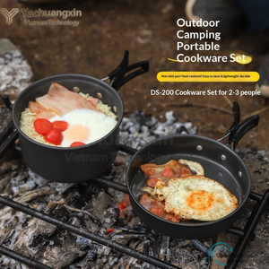 Aluminum Outdoor <b>Cookware</b> Stove Portable Camping <b>Cookware</b> 3-4L Capacity Cooking Utensils Picnic Equipment Pot Set - Product Image 6