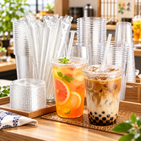 Gobelets en PET en forme de U avec couvercles en dôme et logo personnalisé pour café glacé et crème glacée à emporter, disponibles en tailles de 10 oz à 18 oz