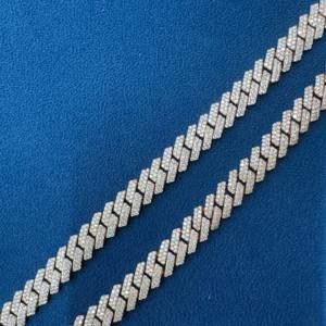 Moissanite Diamond 10 MM Rose <b>Gold</b> Plated 925 Sterling Silver Fully Iced Out Hip Hop Style <b>Cuban</b> <b>Link</b> <b>Chain</b> Jewelry for Sale - Product Image 4