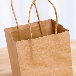 Sacs en papier kraft brun Dream avec poignées, personnalisés avec logo imprimé, écologiques, recyclables, pour l'emballage de bouteilles de vin et de nourriture - Product Image 2