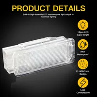 2pc pour Peugeot 1007 206 207 306 307 308 3008 406 407 5008 607 806 807 LED Tronc Bagages Intérieur Lumières Porte Lampe