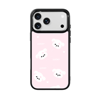 Coque de téléphone AG Feeling Black Edge avec dorure et motif chien mignon pour iPhone 17, 17 Pro Max, 16 Pro, 15, 15 Pro Max – Coque magnétique