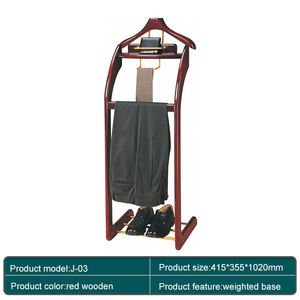 Perchero de madera para sala de estar de Hotel de alta calidad, perchero para traje de pie, Perchero de madera roja - Product Image 2
