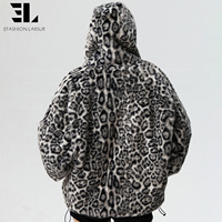 Veste bomber réversible en fausse fourrure léopard LARSUR, fabriquée sur mesure, style tactique, utilitaire, courte, style pilote, patchwork, nylon, satin