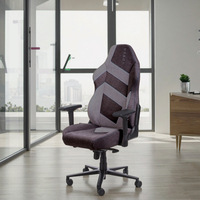 Chaise de bureau ergonomique pour gamer, revêtement en tissu écologique, mousse à mémoire de forme, hauteur réglable, style exécutif, design moderne, aluminium
