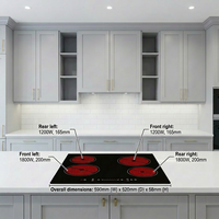 Kompor Listrik 6000W dengan 4 Tungku, Permukaan Kaca Keramik, Kontrol Sentuh Sensor, Hemat Energi, Radiant Hob untuk Rumah Tangga