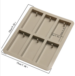 Moule en silicone DIY à 6 cavités (<span class=keywords><strong>cercles</strong></span>/carrés/diamants) pour pendentifs, savons créatifs d'aromathérapie, gâteaux et décorations de chocolat - Product Image 2