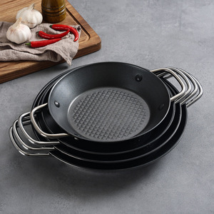 Round Non Stick Grill <b>Pan</b> Set With <b>Handles</b> For Indoor Outdoor Cooking Durable Frying <b>Pan</b> For Steak And Seafood Hot Pot Use - Product Image 1