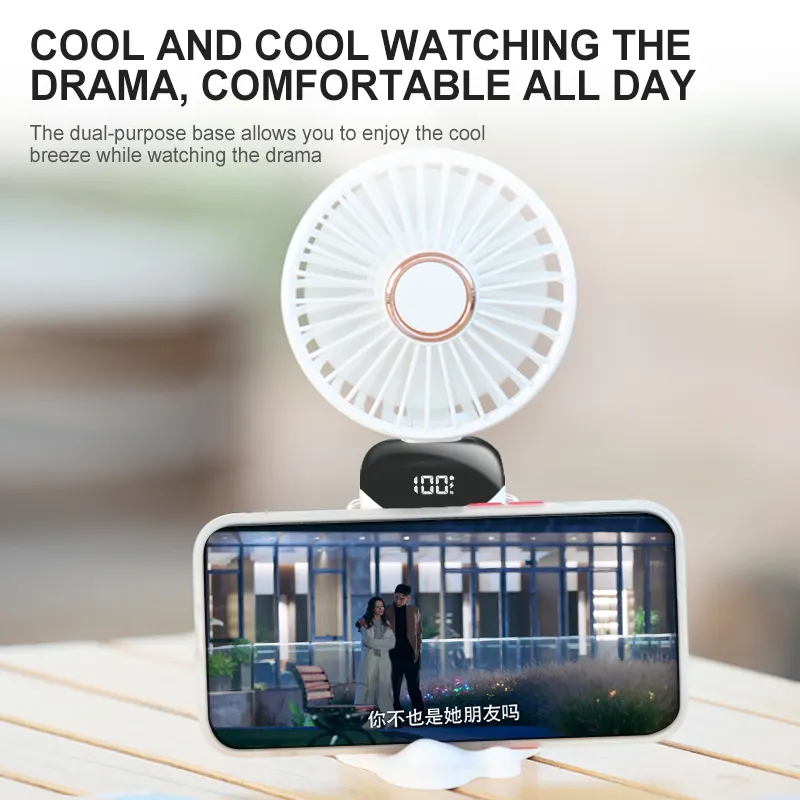 Zomer Persoonlijke Draagbare Outdoor Bureau Handheld Fan Usb Oplaadbare Mini Fan