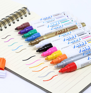 Chất lượng cao 12 màu không thấm nước dầu dựa trên lốp đánh dấu sơn bút vĩnh viễn kim loại bạc cho vải bằng văn bản - Product Image 4