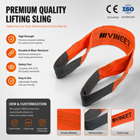 Sangle de levage en polyester double plis à œillets plats, norme EN 1492-1, 10 tonnes, sur mesure OEM, avec facteur de sécurité 7:1 pour grue