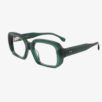 Lunettes vintage de petite taille, lunettes en acétate vert, lunettes de luxe 2025, montures épaisses, montures carrées