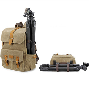 Túi đựng máy ảnh cổ điển chống thấm nước có đệm, có ngăn USB tháo rời, chống sốc, chất liệu vải bố sáp - Product Image 2