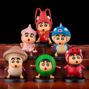 Juguetes de Muñecas 3D, Adorable Figura de Acción de Animal Marino de Dibujos Animados de Shin Chan, Decoración de Pastel y Escritorio, Accesorios de Figuras de Acción, Regalos - Product Image 1