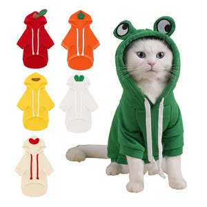 Wholesale Of New Products Cold Weather Clothes Outfit Outerwear Dog Hoodie Pet Dog Sweater Coat Cute Frog Shape Warm Jacket