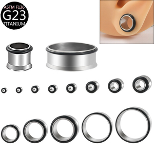 Brincos de Piercing Oco em Titânio F136 - Plugues de Túnel para Estiramento de Orelha em Formato de Funil, Joias de Piercing Corporal - Product Image 1