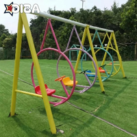 Manèges de parc d'attractions non motorisés, balançoires de loisirs en acier pour aire de jeux pour enfants, ensemble de balançoires métalliques sans alimentation électrique
