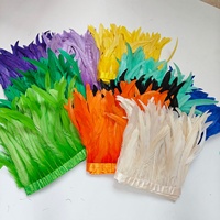 Plumes de coq teintées en gros, 25-30 cm, multicolores, pour costumes de carnaval et de samba