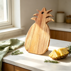 <span class=keywords><strong>Planche</strong></span> de service en bois d'acacia en forme d'ananas, plateau en bois original pour fruits, fromages et apéritifs - Product Image 1
