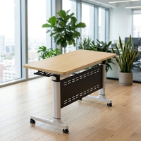 Ensemble table et chaises pliantes en bambou, table de formation rectangulaire, banc long mobile, table de conférence modulaire, table minimaliste à deux places