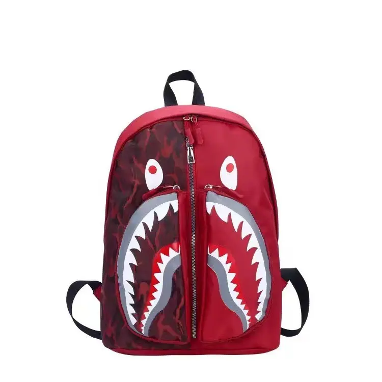 2022 yeni tasarım seyahat Laptop sırt çantası 3D baskı köpekbalığı kan nedensel BackpackFor gençler erkekler