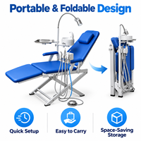 Unité dentaire mobile, fauteuil dentaire pliable portable avec lampe d'opération et plateau à instruments