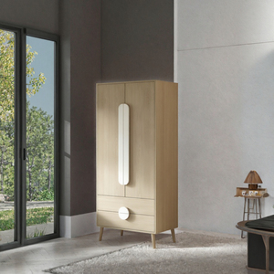 Armario Moderno de Madera Alvin con Puertas Dobles y 2 Cajones para Dormitorio, Apartamento o Comedor - Product Image 3
