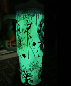 Marca personalizada Halloween 40oz vaso de acero inoxidable brillante pesadilla oscura Navidad Jack Sally taza tetera para desearte - Product Image 1
