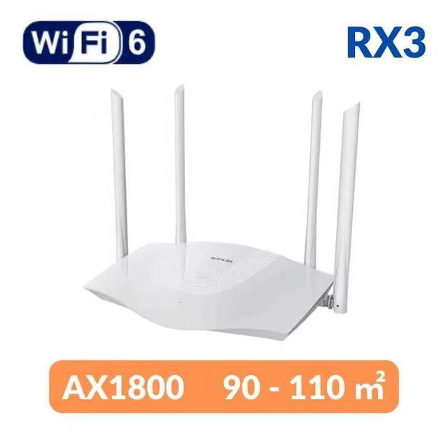 Tenda WiFi6 AX1800 RX3 1775 Mbps Tri-Band Gigabit Router with Firewall 4 External Antennas WPS for Home Use OFDMA & MU-MIMO