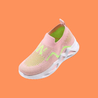 Chaussures de sport souples en maille respirante à rayures pour enfants, idéales pour la marche et la course au printemps et en automne (garçons et filles)