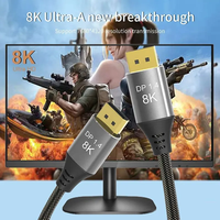 Câble coaxial audio-vidéo DP 1.4 haute vitesse 32,4 Gbps 8K avec blindage tressé en PVC et coque métallique pour PC, ordinateur portable, téléviseur, moniteur