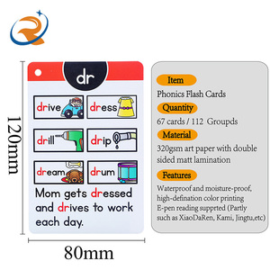 Servicios de impresión de tarjetas flash borrables secas aprendizaje del <span class=keywords><strong>alfabeto</strong></span> inglés números árabes animales personalizados - Product Image 5