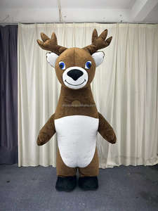 Efun 2/2.6/3m定制巨型充气圣诞老人雪人驯鹿卡通吉祥物服装行走毛茸茸的圣诞服装 - Product Image 4