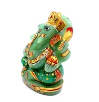 Statue de Ganesha en Aventurine Verte Naturelle Sculptée à la Main, Idole de Dieu Hindou en Pierre Précieuse, Sculpture pour la Décoration de la Maison ou du Temple, Cadeau
