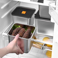 Boîte de conservation alimentaire hermétique en acier inoxydable pour réfrigérateur 2026